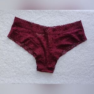 NWT Victoria's Secret Cheeky Red Lace Panties, Size L
